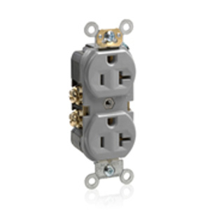 Leviton BR20 Series Duplex Receptacles 20 A 125 V 2P3W 5-20R Commercial Specification Grade Gray<multisep/>Gray