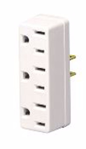 Leviton 698 Series Single to Triple Outlet Adapters Single to Triple 125 V 15 A