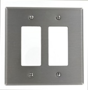 Leviton Oversized Decorator Wallplates 2 Gang Stainless Steel 302 Stainless Steel Device