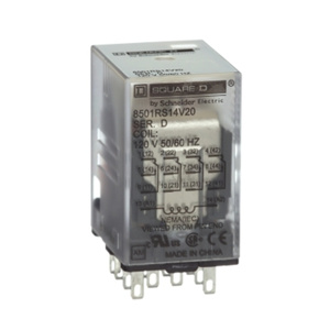Square D 8501R Harmony™ Miniature Plug-in Ice Cube Relays 24 VAC Square Base 14 Blade 6 A 4PDT