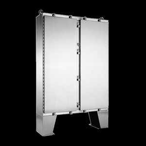 nVent HOFFMAN Floor Stand Mount Continuous Hinge Cover Two Door Weatherproof Enclosures Stainless Steel 62 x 60 x 12 in 12 ga NEMA 4X