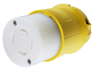 Hubbell Wiring Straight Locking Connectors 30 A 250 V 3P4W L15-30R Insulated Twist-Lock® Insulgrip® Dry Location, Corrosion-resistant