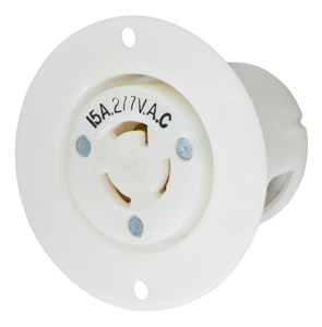 Hubbell Wiring Locking Flanged Receptacles 15 A 277 V 2P3W L7-15R Twist-Lock® Insulgrip®