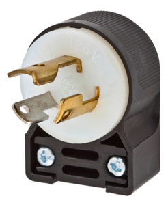 Hubbell Wiring Angled Locking Plugs 15 A 125 V 2P3W L5-15P Insulated Twist-Lock® Insulgrip® Dry Location