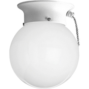 Progress Lighting Glass Globes Series Surface Round Light Fixtures Incandescent White White Glass