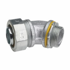 Eaton Crouse-Hinds LTB Liquidator™ Series 45 Degree Liquidtight Connectors Insulated 3/8 in Compression x Threaded Malleable Iron