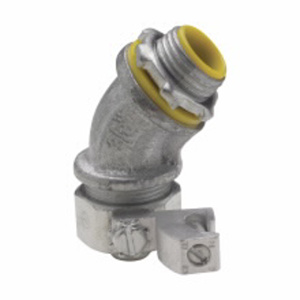 Eaton Crouse-Hinds LT-G Liquidator™ Series 45 Degree Liquidtight Grounding Connectors Non-insulated 1-1/4 in Compression x Threaded Malleable Iron