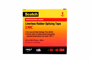 3M 130C Series Rubber Linerless Splicing Tape 1 in x 10 ft 30 mil Black