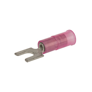 NSI Industries Insulated Fork Terminals 22 - 18 AWG Butted Seam Barrel Nylon Red