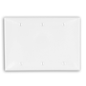 Leviton Standard Blank Wallplates 3 Gang White Nylon Box