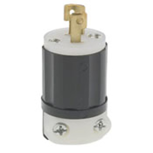 Leviton Black & White® Series Locking Plugs 15 A 125 V 2P3W Non-Insulated Black & White® Dry Location
