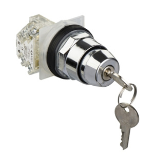 Square D Harmony™ 9001K 30 mm Key Selector Switches Selector Switch 3 Position Maintained Silver