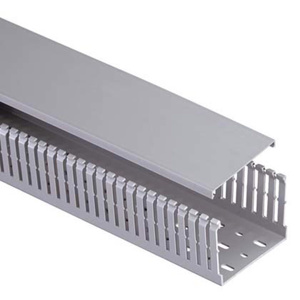 Panduit Panduct® Type MC Narrow Slot Wire Duct 100 mm x 100 mm x 2 m International Gray Snap-on Cover Included