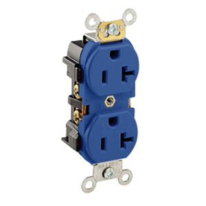 Leviton 5352 Series Duplex Receptacles 20 A 125 V 2P3W 5-20R Heavy-Duty Industrial Specification Grade Blue<multisep/>Blue