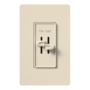 Lutron Skylark® S2-LFSQ Series Fan / Light Control Duals Slide 1.5 A Light Almond