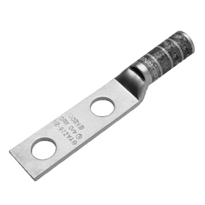 Burndy YAZ Series Long Barrel Compression Lugs 1/2 in 2 Hole Pink 500 Cu