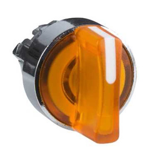 Square D Harmony® ZB4 22 mm Selector Switch Heads Standard Knob 2 Position Spring Return from Right Orange