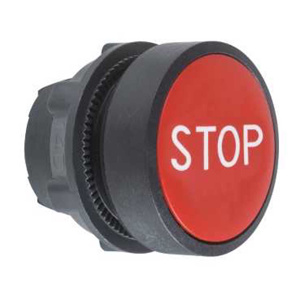 Square D Harmony™ ZB5AA Flush Push Button Heads 22 mm No Illumination Plastic STOP Red