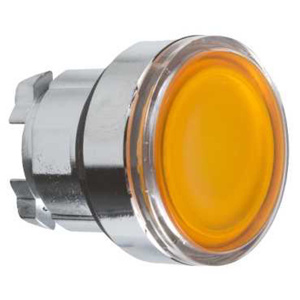 Square D Harmony™ ZB4BW Flush Push Button Heads 22 mm IEC Illuminated Aluminum Zinc Alloy Yellow