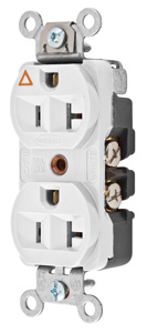 Hubbell Wiring Straight Blade Duplex Receptacles 20 A 125 V 2P3W 5-20R Commercial Hubbell-Pro™ Dry Location White