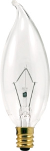 Sylvania Décor Bent Tip Ecologic® Series Incandescent Decorative Candle Lamps B10 60 W Candelabra (E12)