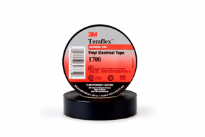 3M 1700 Series Vinyl Electrical Tape 1 in x 66 ft 7 mil Black